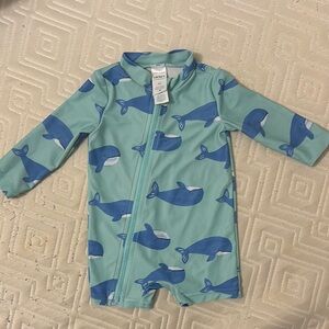 Carter's Blue Whale Print Kids Swimwear